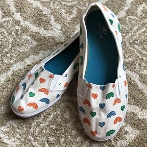 🌈💙 Super Cute Rainbow and Heart Flats